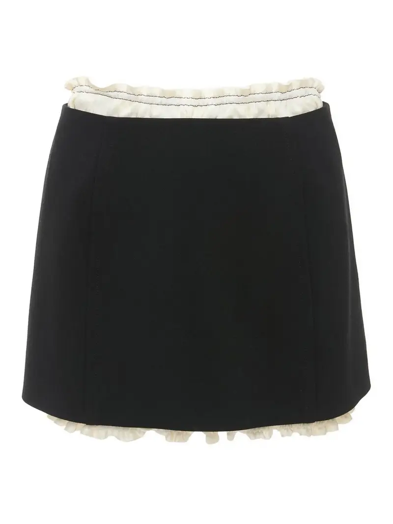 Ruffle Mini Skirt Nero
