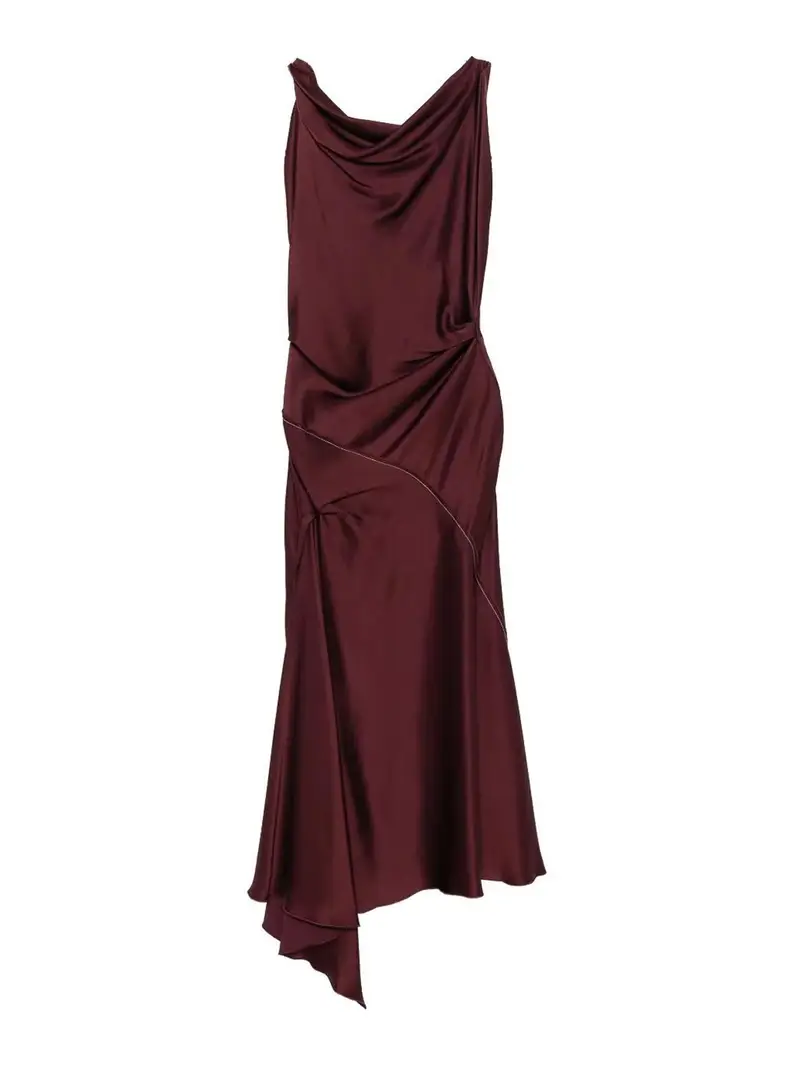 Vestito asimmetrico Rosso Scuro