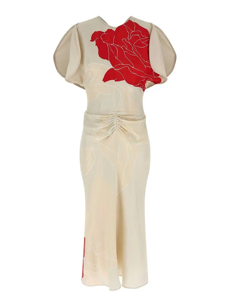 Victoria Beckham Vestito con vita arricciata Multicolore