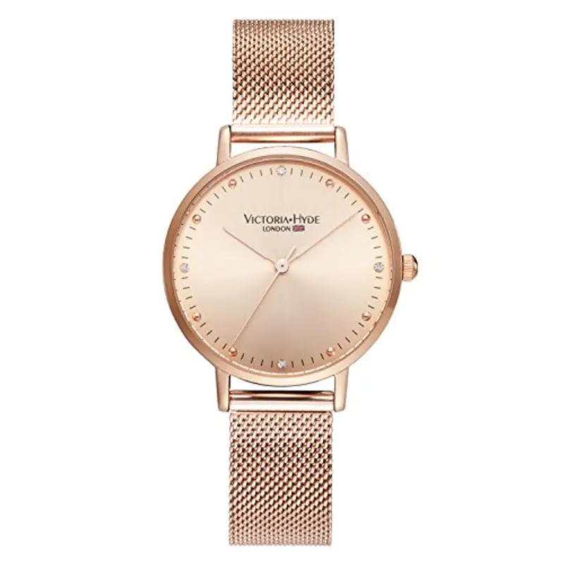 VICTORIA HYDE Oro rosa Analogico Al quarzo donna orologio da polso sostituibile in acciaio Inox