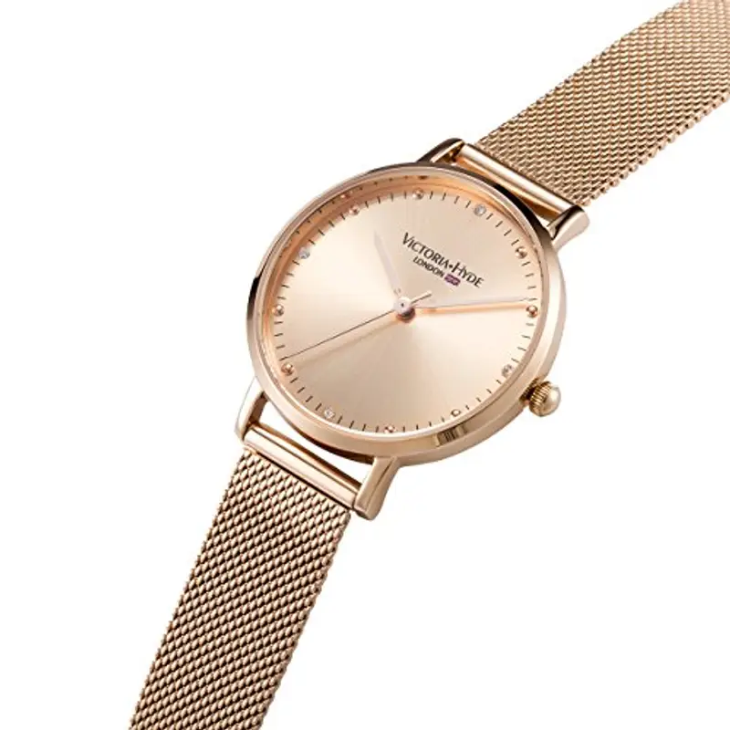 VICTORIA HYDE Oro rosa Analogico Al quarzo donna orologio da polso sostituibile in acciaio Inox miniatura 3