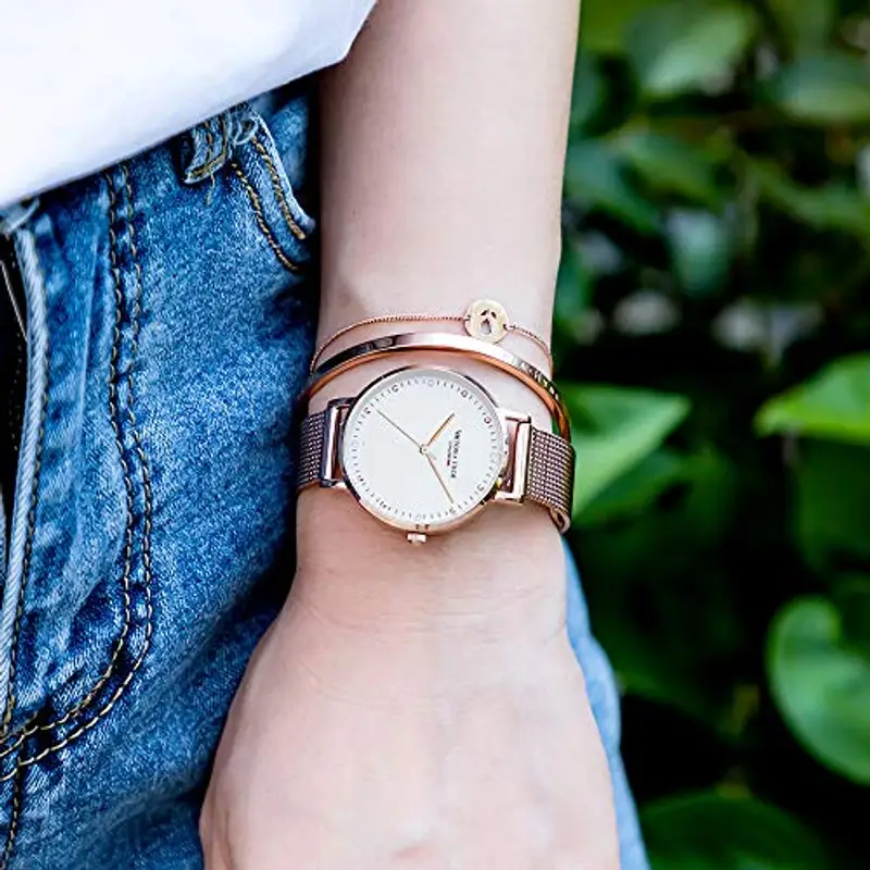 VICTORIA HYDE Oro rosa Analogico Al quarzo donna orologio da polso sostituibile in acciaio Inox miniatura 2