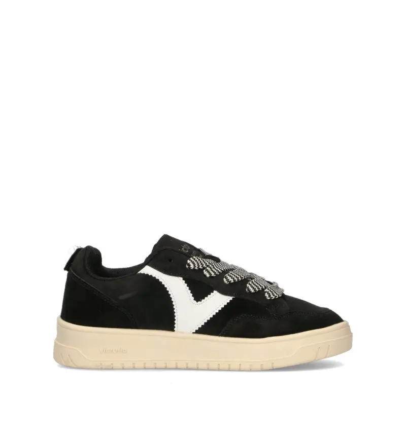 Sneaker donna nera in suede Vario