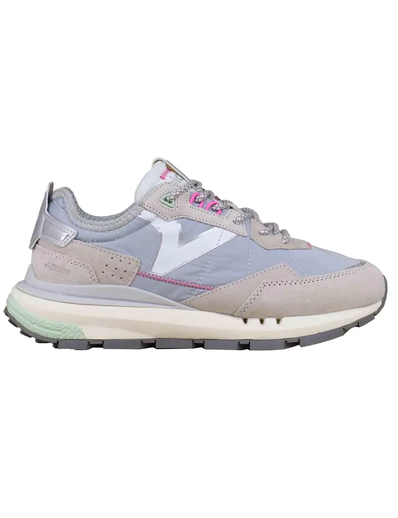 Sneakers donna in pelle e tessuto grigio Donna 8811100 Gris
