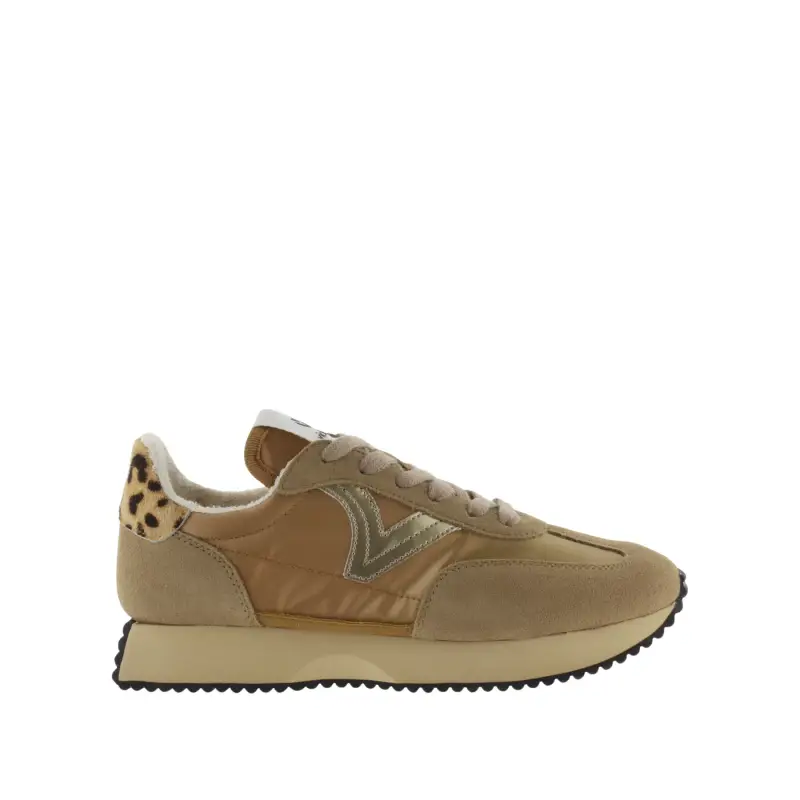 Sneakers in nylon metallizzato e pelle spaccata donna Victoria Cosmos