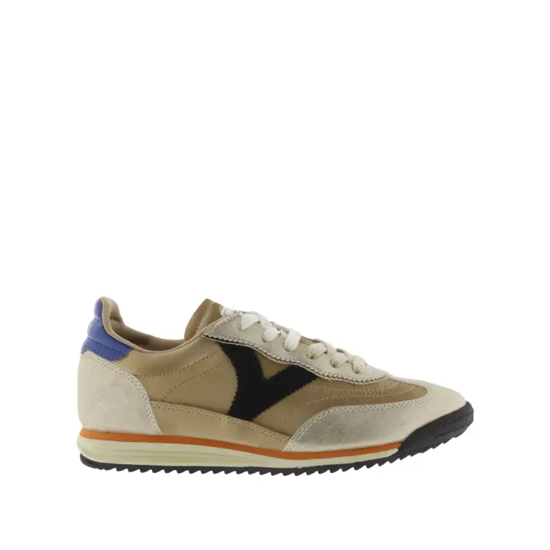 Sneakers in nylon metallizzato e pelle spaccata donna Victoria Saturno