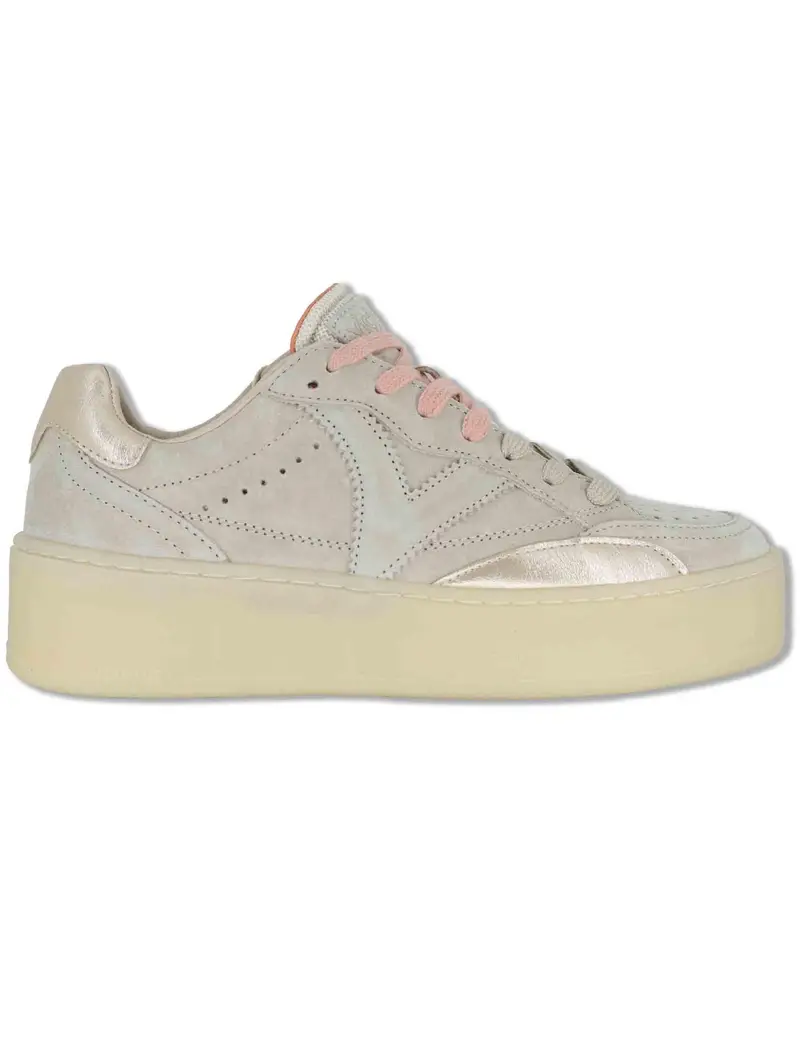 Sneakers Turin in nabuk beige con suola alta Donna 1265100 80_Beige