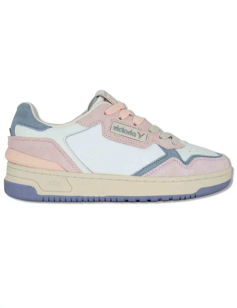Sneakers Uban in pelle rosa con camoscio in contrasto Donna 8800128 42_Rosa
