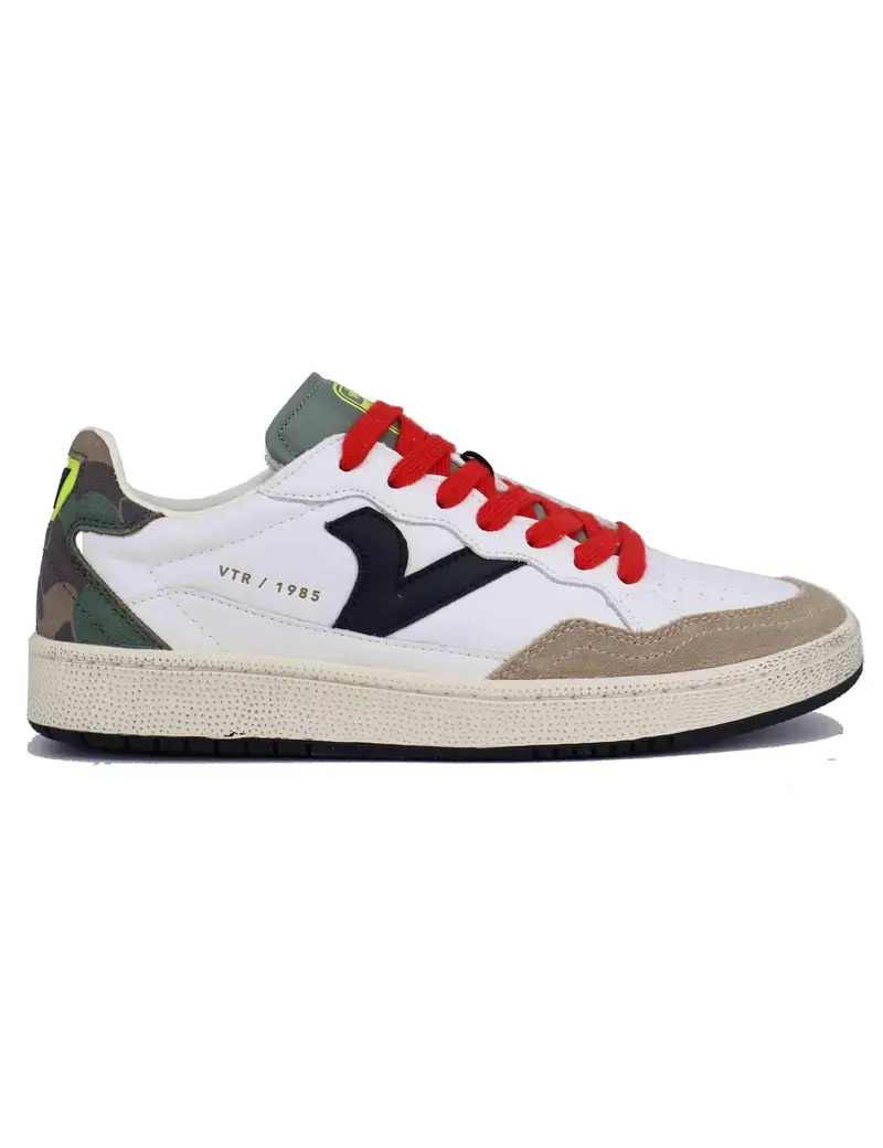 Sneakers uomo in pelle bianca con riporti verde Uomo 8806101 Kaki