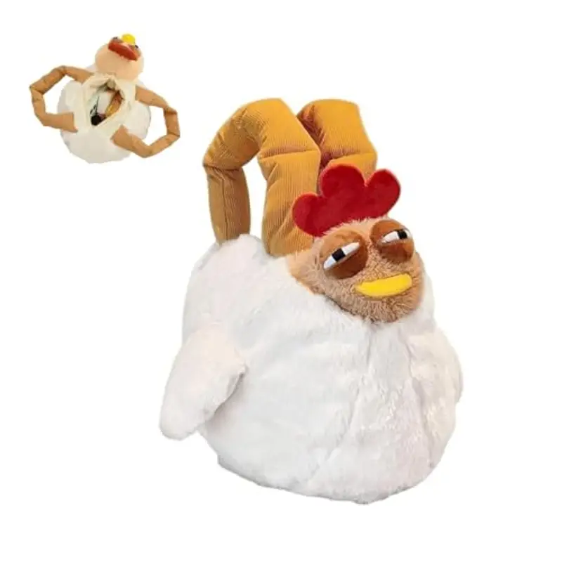 Vicyol S&D Borsa a Forma di Pollo. Zaino in Peluche Casual, Borsa in Peluche Divertente, Peluche a Forma di Gallina, Borsa a Forma di Gallina con Manico, Divertente per Bambini e Adulti.