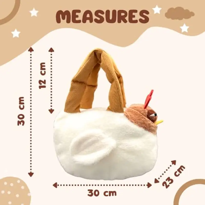 Vicyol S&D Borsa a Forma di Pollo. Zaino in Peluche Casual, Borsa in Peluche Divertente, Peluche a Forma di Gallina, Borsa a Forma di Gallina con Manico, Divertente per Bambini e Adulti miniatura 3