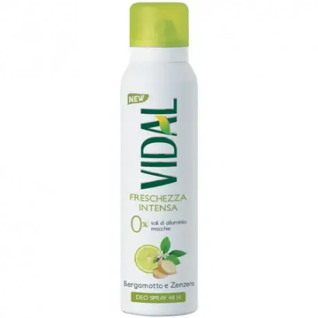Vidal Deodorante Spray Bergamotto E Zenzero Freschezza Intensa 48H 150 Ml