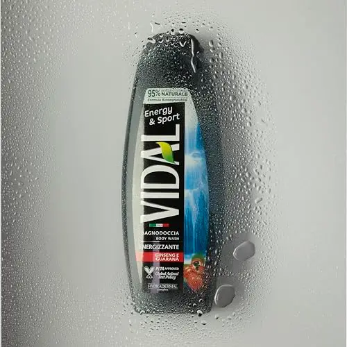 Vidal - Docciaschiuma Energy & Sport, Formula Energizzante, con estratti di Ginseng e Guaranà, Dermatologicamente miniatura 2