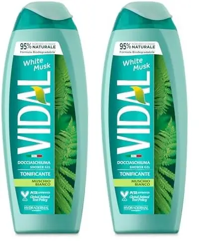 Vidal - Docciaschiuma Vitamina C, Formula Energizzante, Fragranza di Arancia e Lime, Dermatologicamente Testato, 250ml