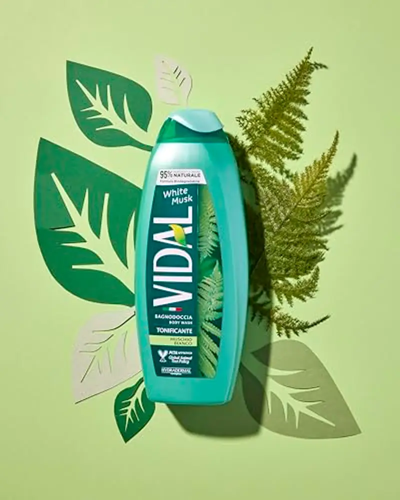 Vidal - Docciaschiuma White Musk, Formula Tonificante, Fragranza Muschio Bianco, Dermatologicamente Testato, 250ml miniatura 2