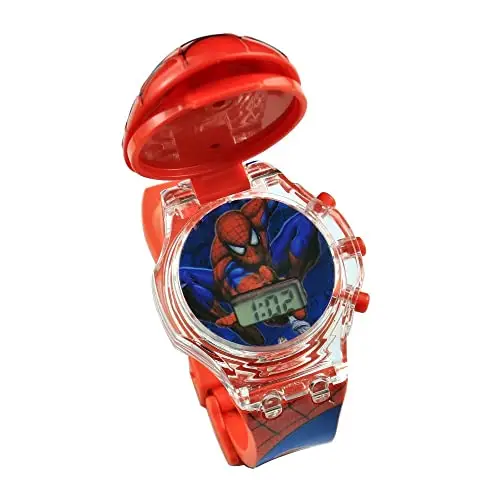 ViGiò Orologio Spider man maschera digitale elettronico da bambino ragazzo, rosso miniatura 2