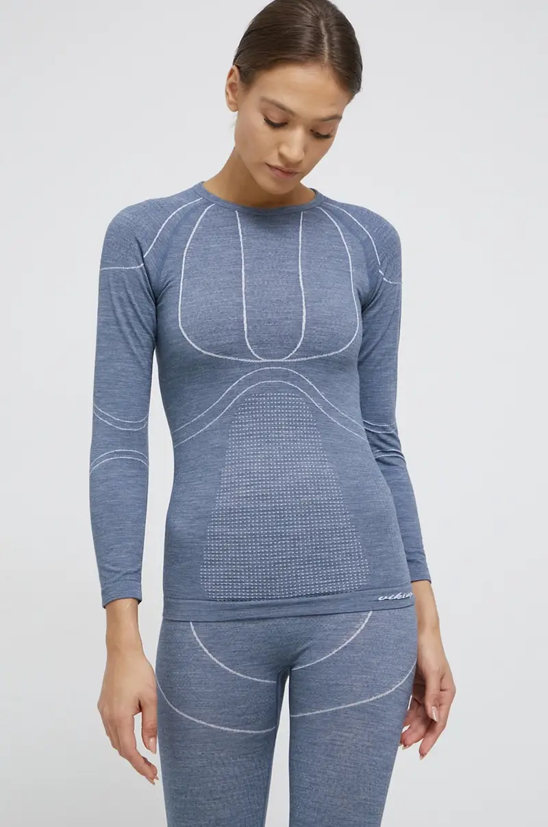 biancheria intima funzionale in lana Blu miniatura 2