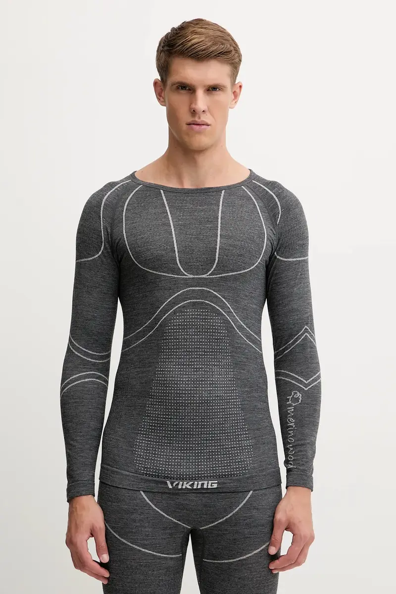 biancheria intima funzionale in lana Grigio miniatura 2