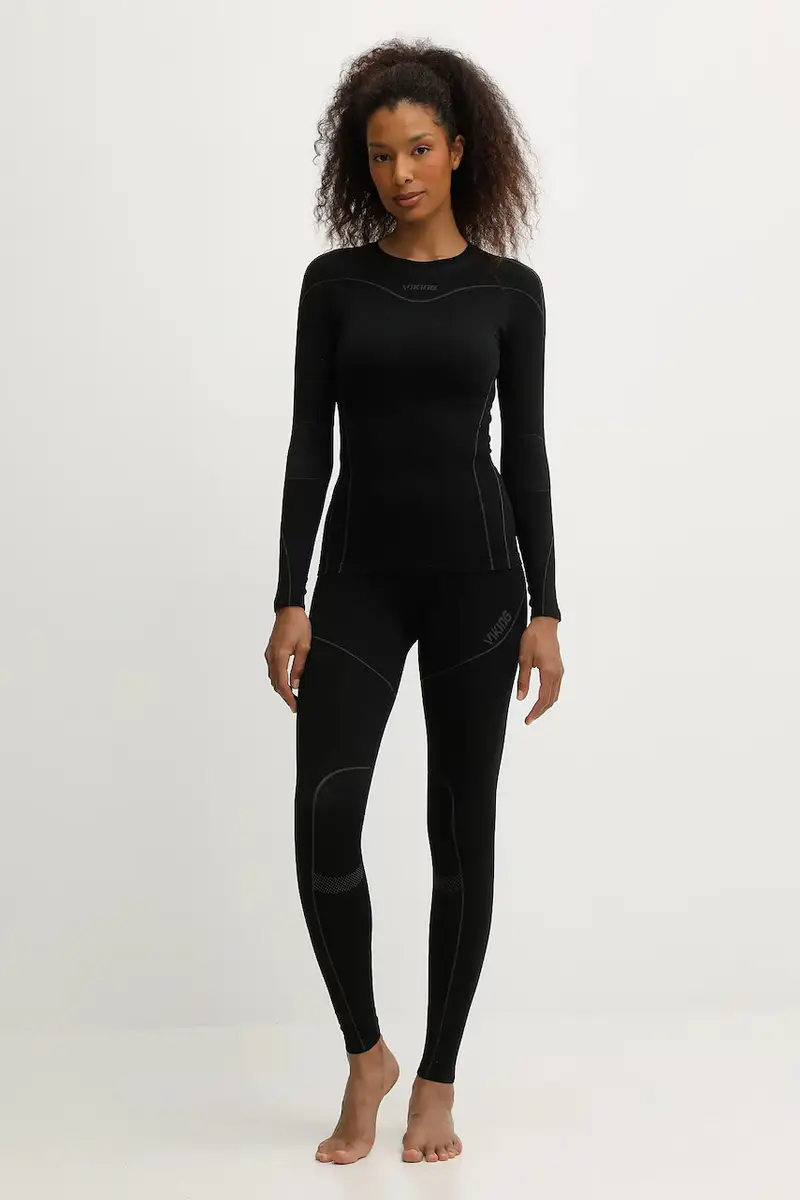 completo biancheria intima - leggins e longsleeve Gaja colore nero 500/27/5512