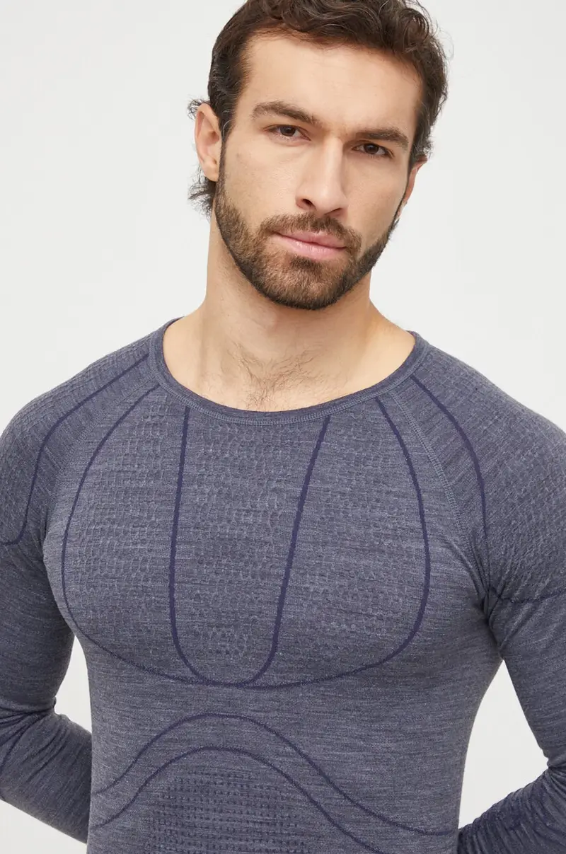 longsleeve funzionale Lan Pro Merino colore blu miniatura 4