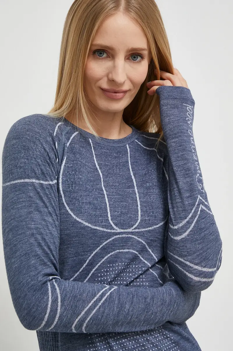 longsleeve funzionale Lana Pro Merino colore blu miniatura 4