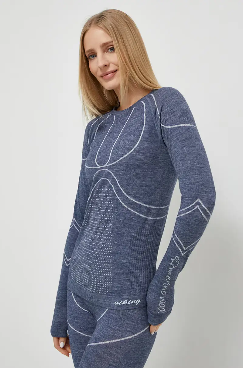 longsleeve funzionale Lana Pro Merino colore blu