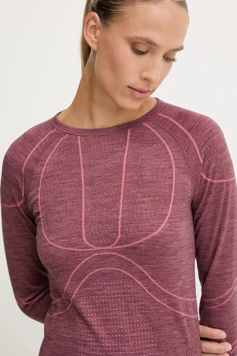 longsleeve funzionale Lana Pro Merino colore blu Rosso miniatura 4