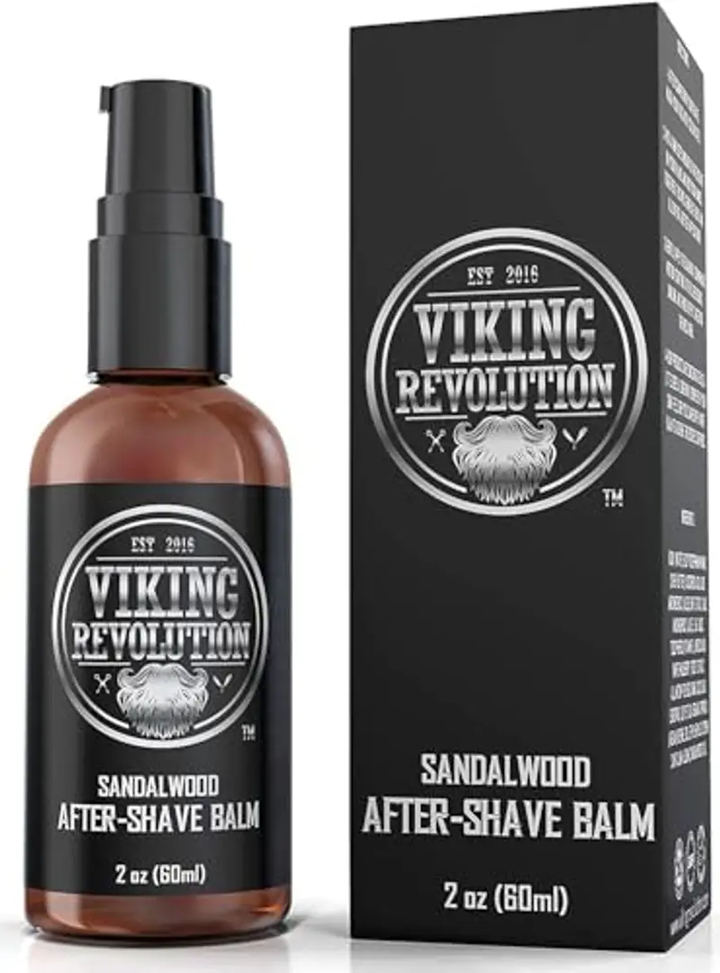 Viking Revolution - Crema Dopobarba Uomo Di Lusso - Lenisce e Idrata il Viso Post-Rasatura - Elimina il Bruciore e le Irritazioni per una Pelle Setosa - Fragranza al Sandalo - 60ml