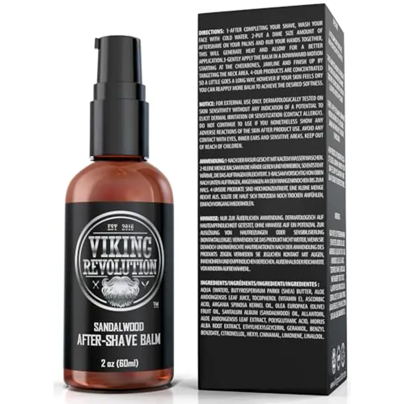 Viking Revolution - Crema Dopobarba Uomo Di Lusso - Lenisce e Idrata il Viso Post-Rasatura - Elimina il Bruciore e le Irritazioni per una Pelle Setosa - Fragranza al Sandalo - 60ml miniatura 2
