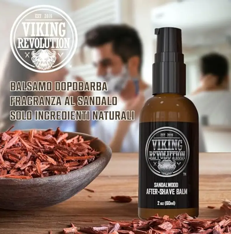 Viking Revolution - Crema Dopobarba Uomo Di Lusso - Lenisce e Idrata il Viso Post-Rasatura - Elimina il Bruciore e le Irritazioni per una Pelle Setosa - Fragranza al Sandalo - 60ml miniatura 3