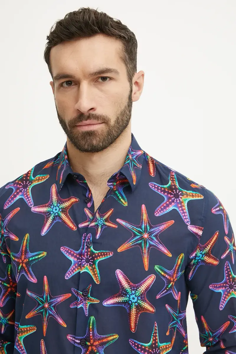 camicia in cotone CARACAL Blu navy miniatura 3