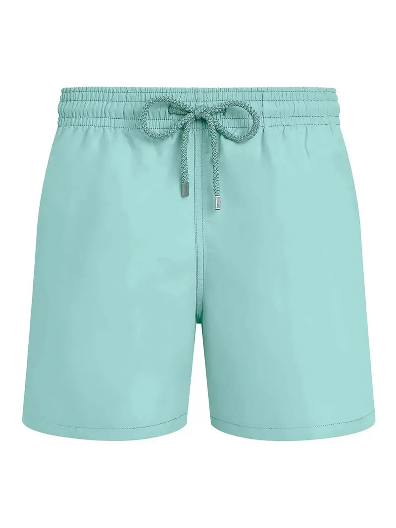 Costume Da Bagno Monocolore Con Logo Inciso Verde