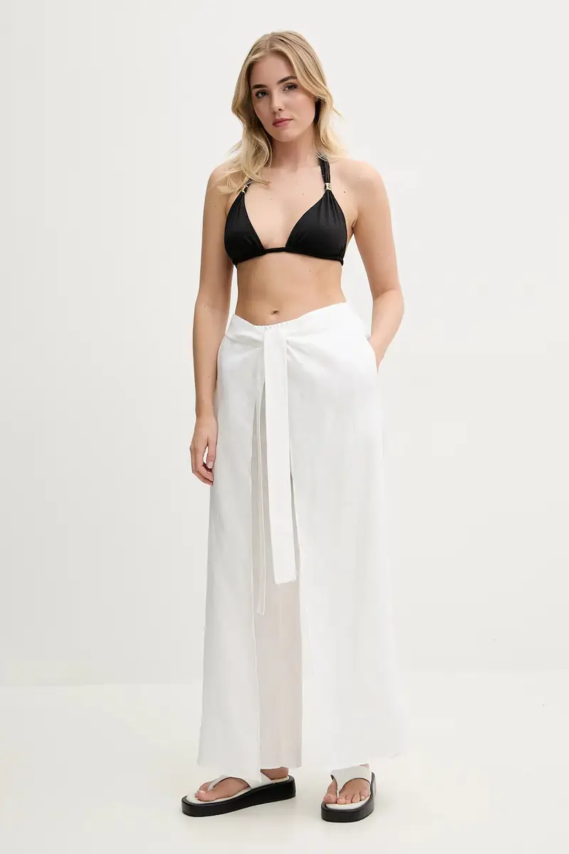 pantaloni in lino LAMISS Beige miniatura 2