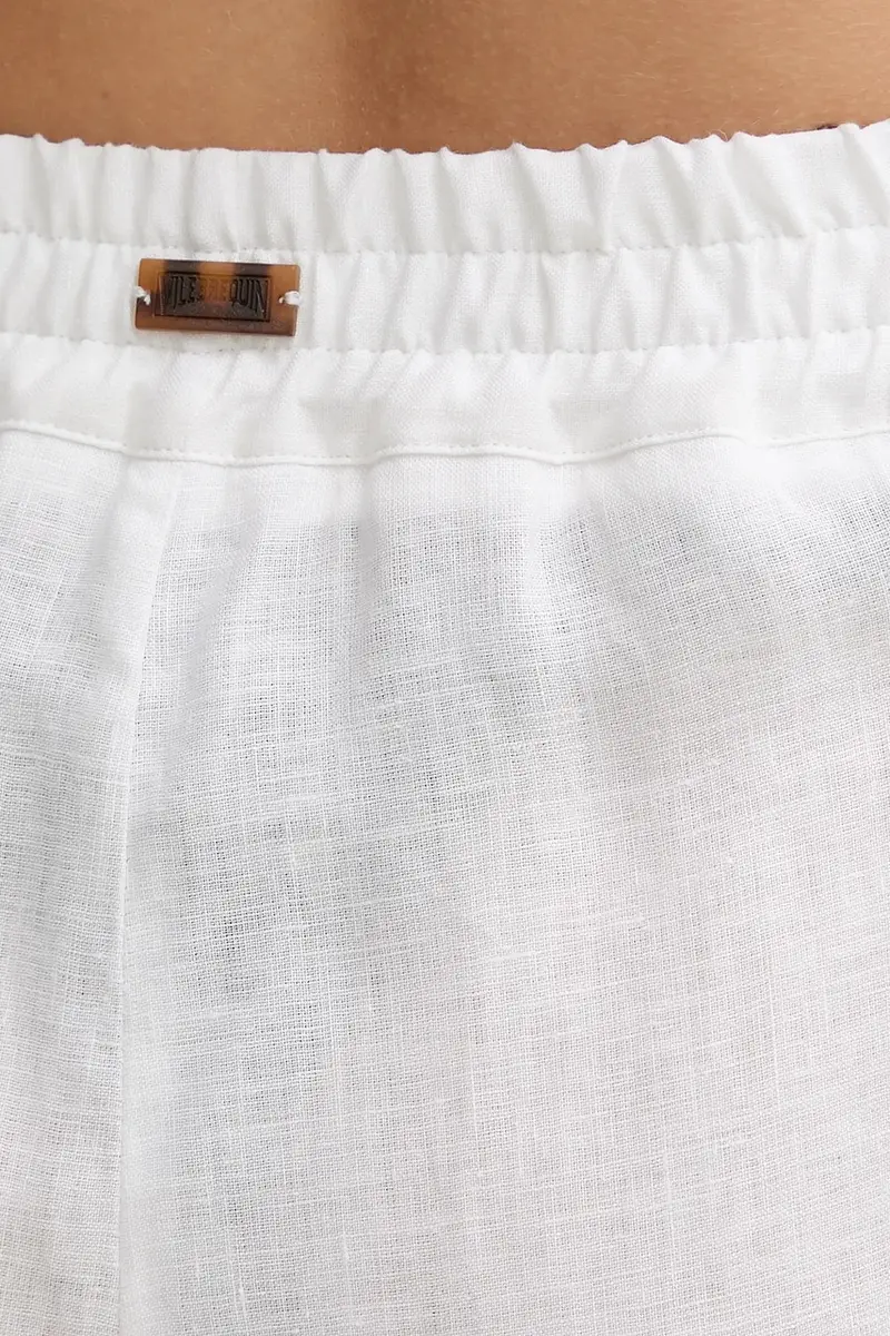 pantaloni in lino LAMISS Beige miniatura 4