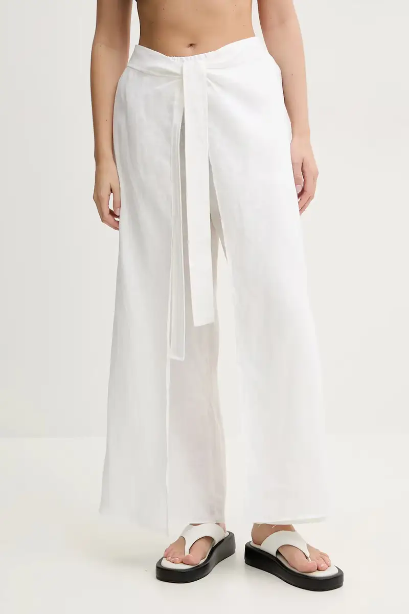 pantaloni in lino LAMISS Beige