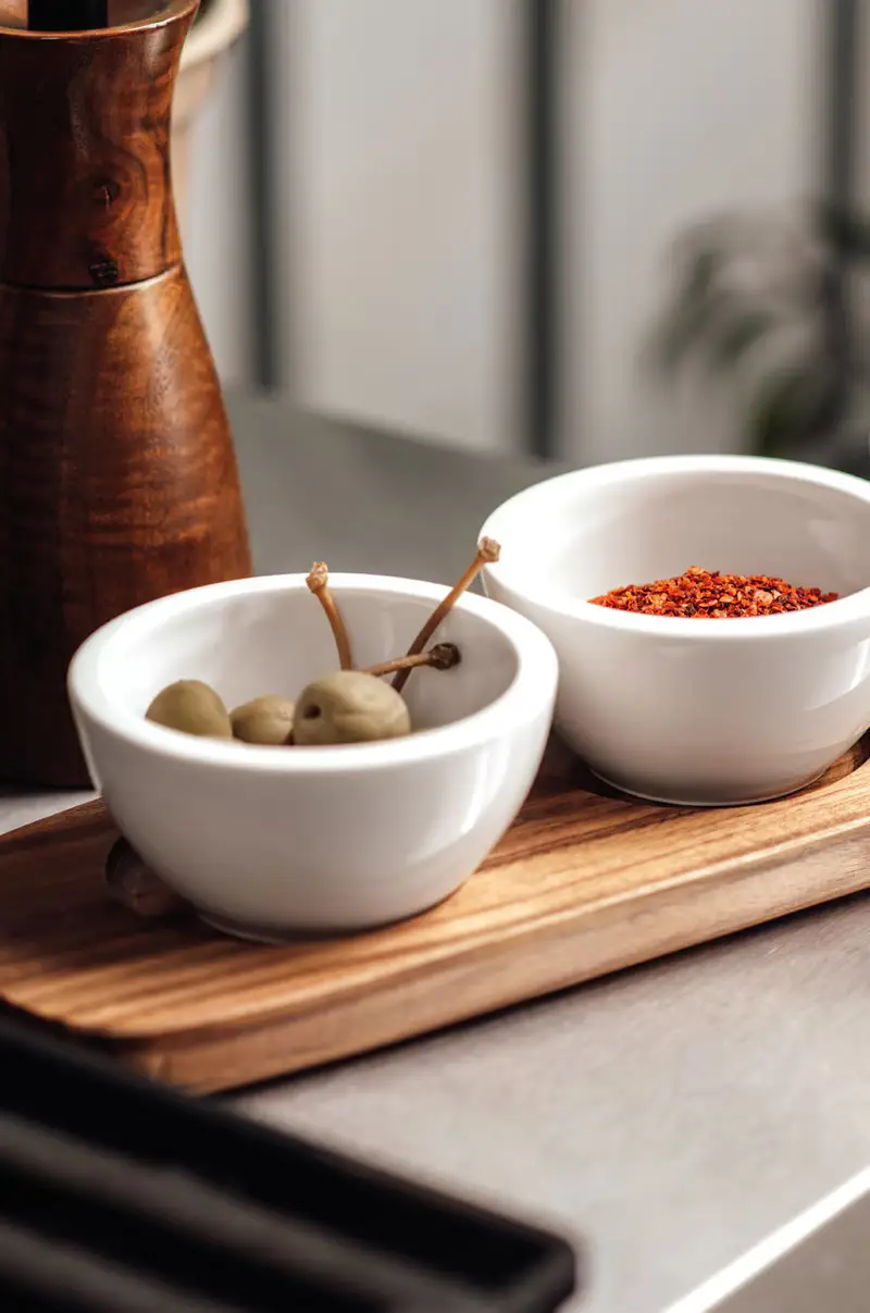 set ciotole per salse con supporto Artesano Original (3-pack) Beige miniatura 2