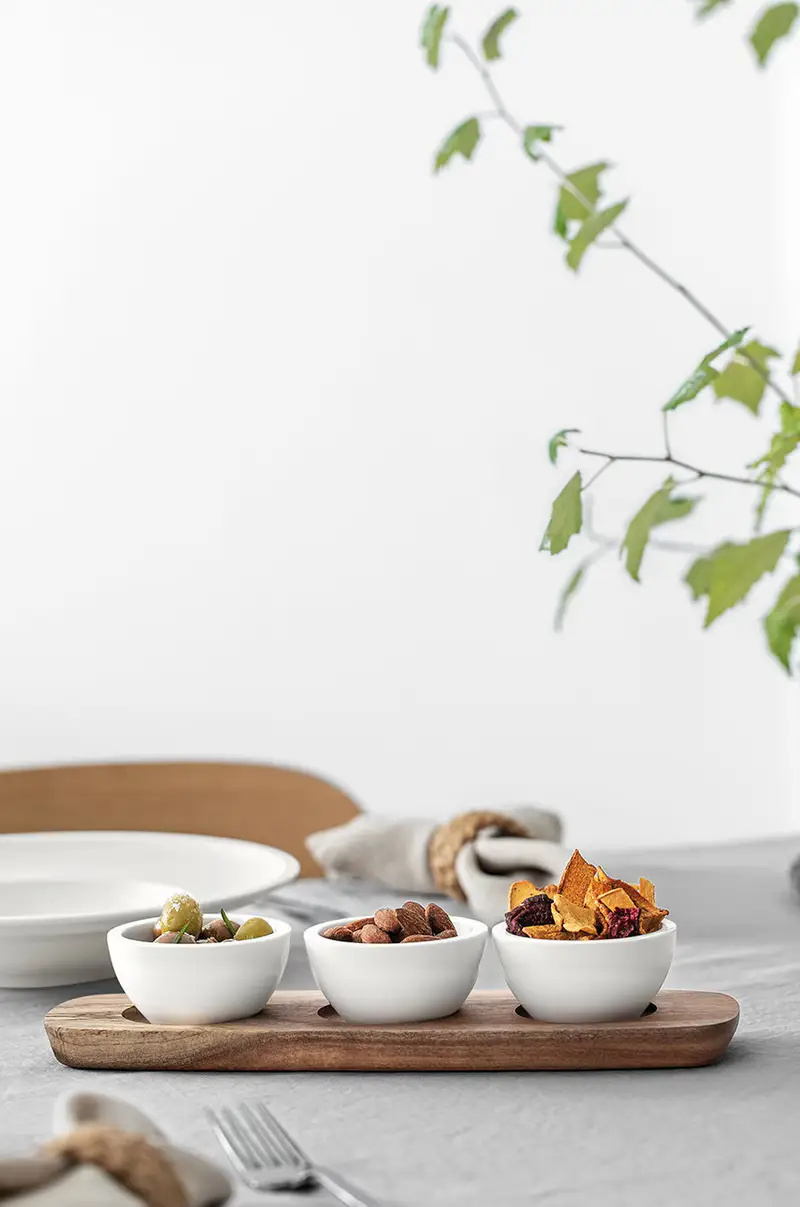 set ciotole per salse con supporto Artesano Original (3-pack) Beige miniatura 3