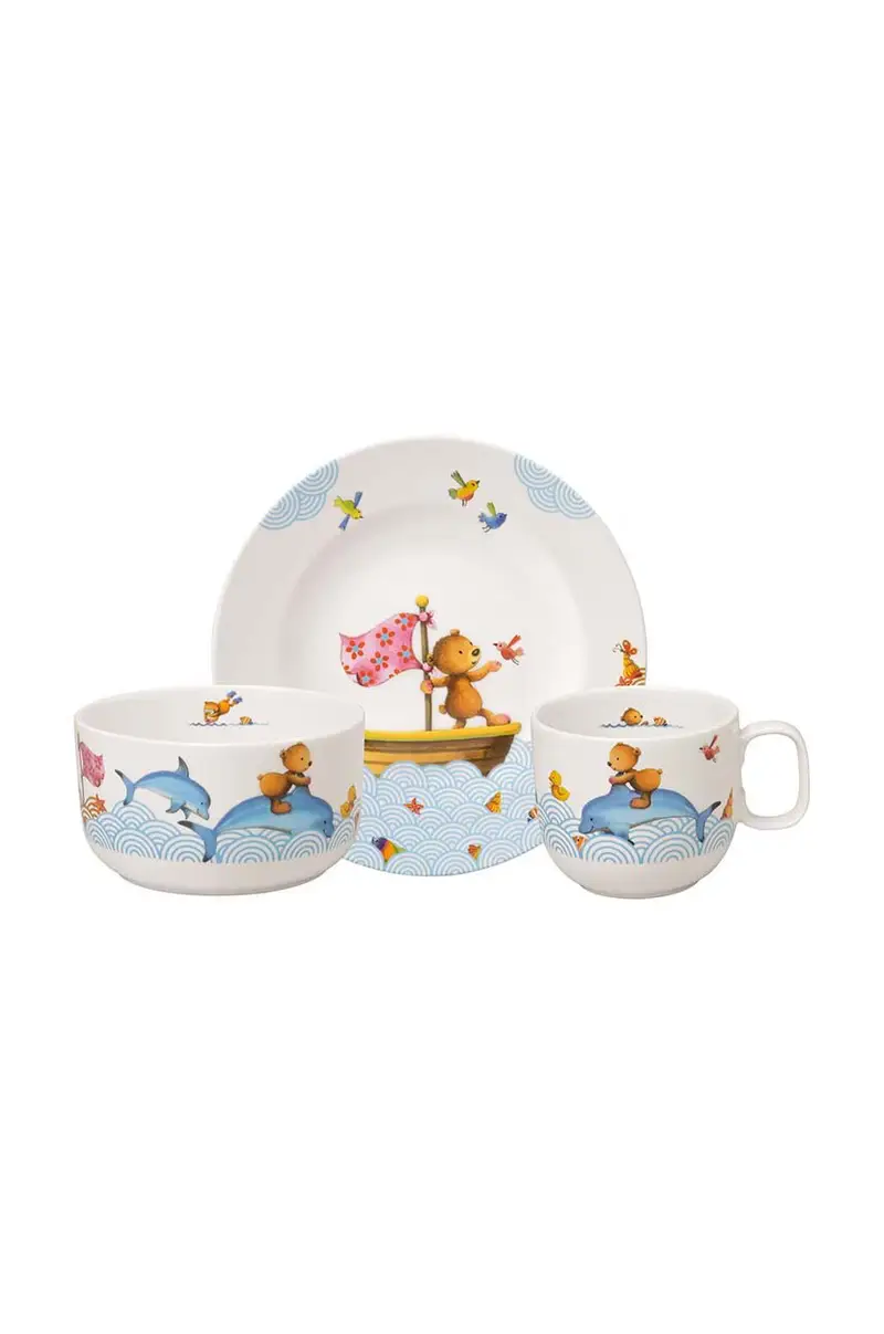 set per la colazione per bambini Happy as a Bear pacco da 3 Multicolore