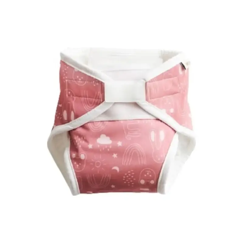 Pannolino Tutto-In-Uno In Tessuto Per Neonati, Rusty Pink Teddy