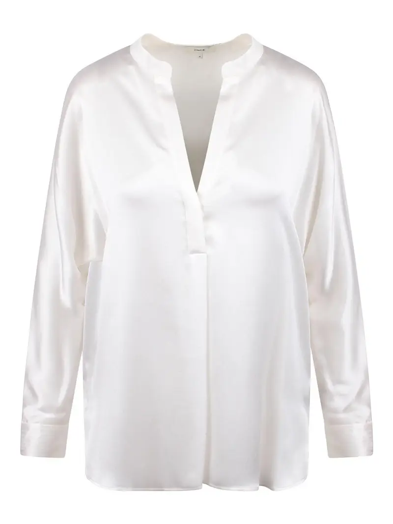 Blusa Con Scollo A V Bianco