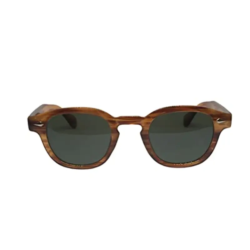 Vintange Sunglasses OCCHIALI DA SOLE MODELLO MOSCOT JOHNNY DEPP TONY STARKS OSVALDO UV 400 NOVITÀ 2022 (LEGNO SCURO VERDE)