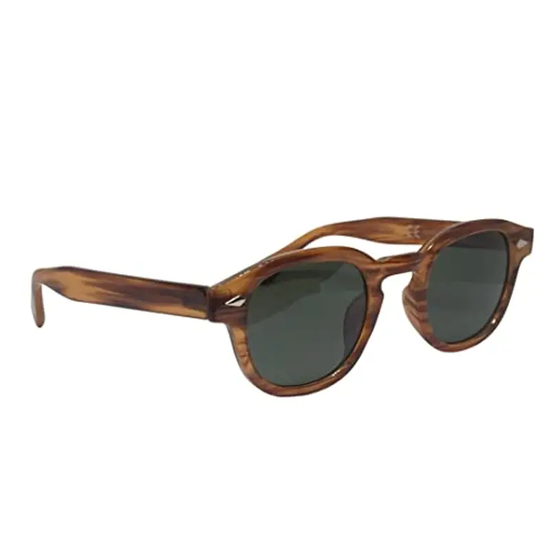 Vintange Sunglasses OCCHIALI DA SOLE MODELLO MOSCOT JOHNNY DEPP TONY STARKS OSVALDO UV 400 NOVITÀ 2022 (LEGNO SCURO VERDE) miniatura 2
