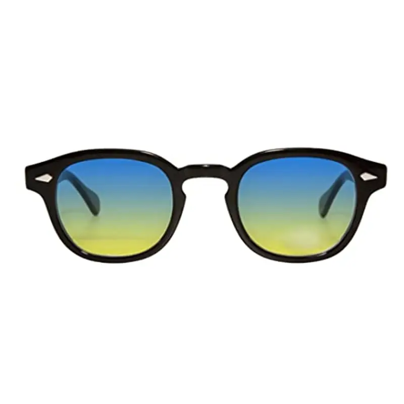 Vintange Sunglasses OCCHIALI DA SOLE MODELLO MOSCOT JOHNNY DEPP TONY STARKS OSVALDO UV 400 NOVITÀ 2022 (SFUMATO BLU GIALLO)