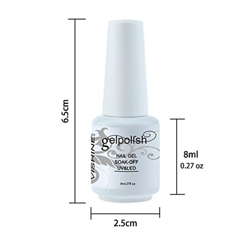 Vishine 8 ml Smalto per unghie gel semi permanente UV LED alle 298 colori vari per Nail Art Manicure C01 miniatura 2