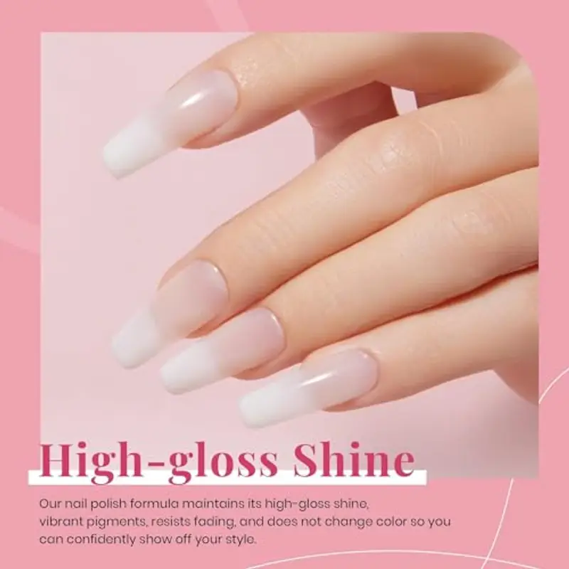 Vishine 8ml Gel Semipermanente Bianco Latteo, Smalto per Unghie Semipermanente Naturale French Manicure Gel Bianco Latteo per Nail Art UV LED Gel miniatura 2