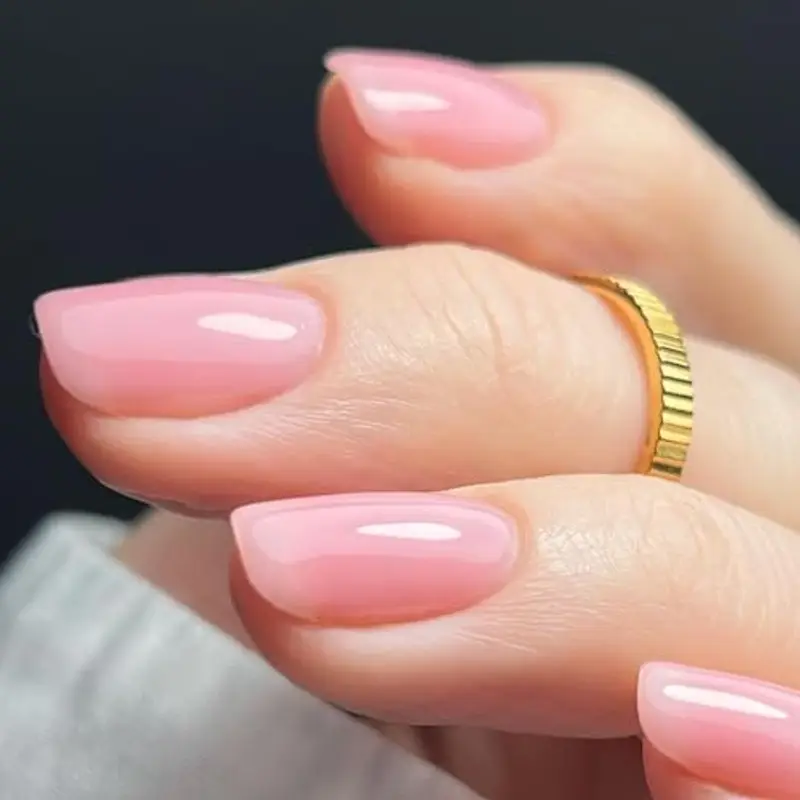 Vishine Smalto Gel Semipermanente Rosa Latteo Milky Pink Jelly, Smalto per Unghie Gel Traslucido Naturale Manicure Francese Soak Off UV LED Nail Art Colore E021 8ml miniatura 2