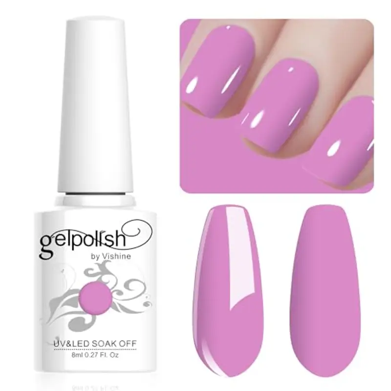 Vishine Smalto per Unghie in Gel, 1 Pezzo 8ml Orchidea, UV LED Soak Off, Arte e Manicure Fai Da Te per Donne e Ragazze #050