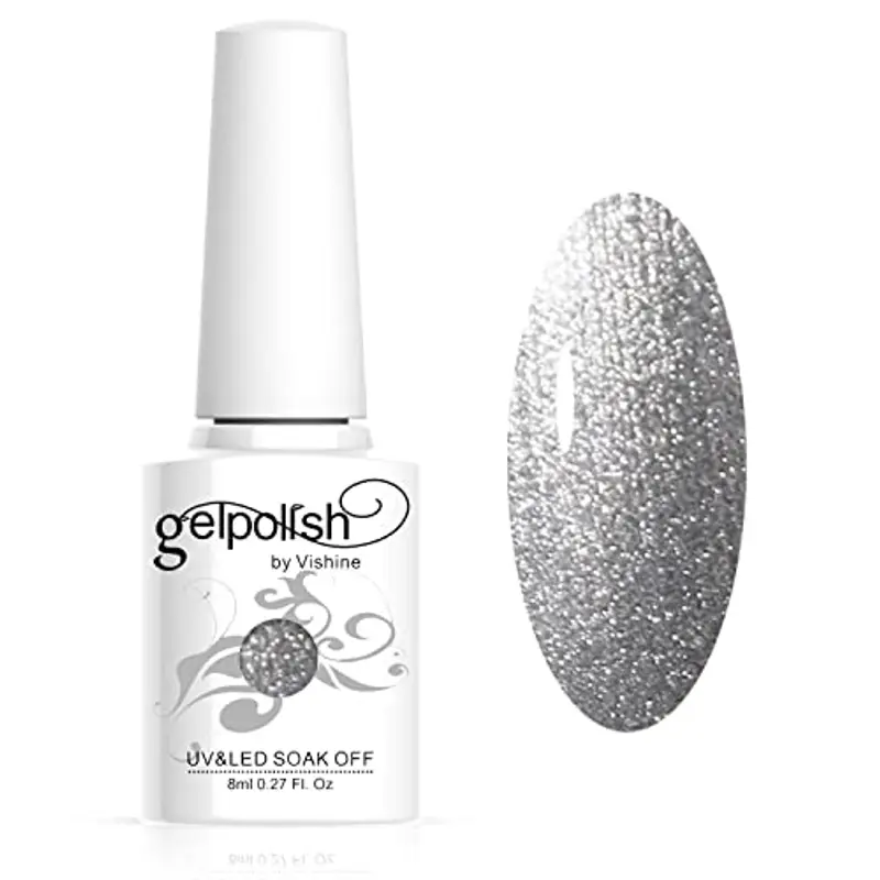 Vishine Smalto Semipermente per Unghie in Gel UV LED Smalti per Unghie Colori per Soak Off Manicure e Pedicure 8ml 1pzs - Pearl Silver #231