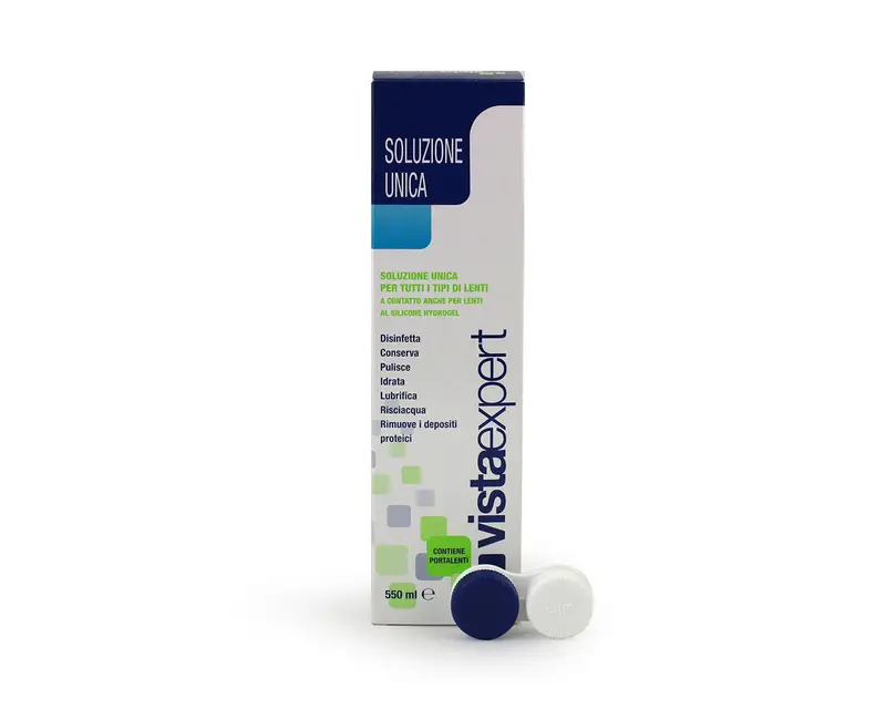 VistaExpert  Soluzione Unica 550 ML con contenitore per lenti a contatto Liquidi