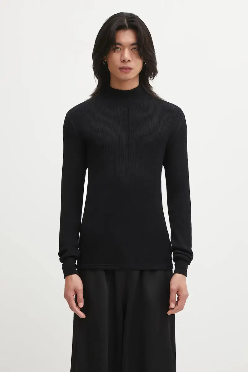 maglione in lana SOLAR WAFFLE SKIVVY uomo colore nero 125205010006